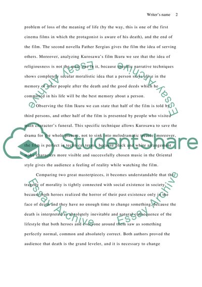 The Death of Ivan IIyich by Tolstoywith and Ikuru by Kurosawa