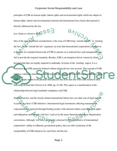 Corporate Social Responsibility and Law