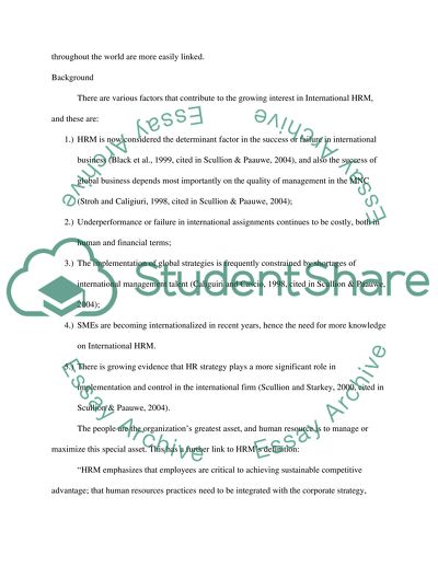 International Human Resource Management in the European Perspective