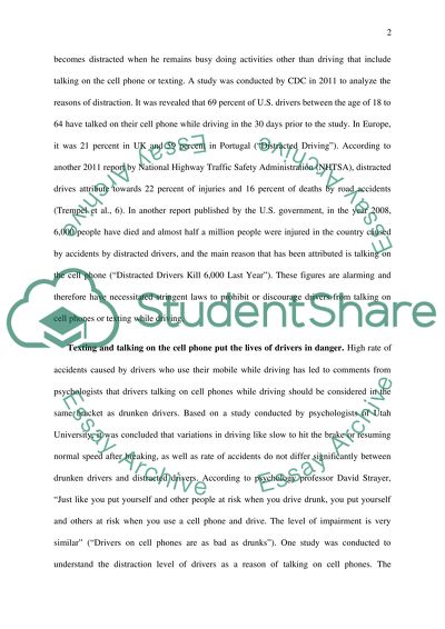 Should drivers pay fine for talking on cell phones or texting while they drive