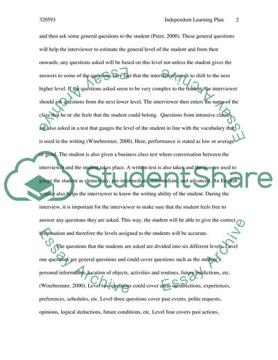 An Independent Learning Plan for Students with Special Needs