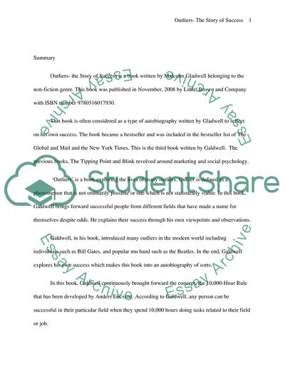 Outliers the Story of Success