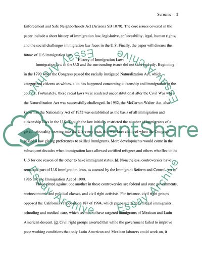 Immigration in Constitutional Law - Arizona SB 1070