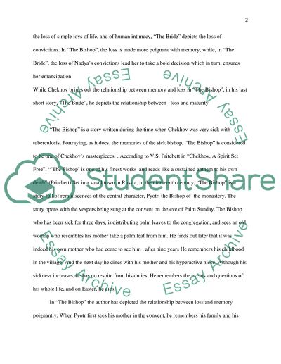 Memory, Maturity and Loss in Chekhovs Stories The Bishop and The Bride