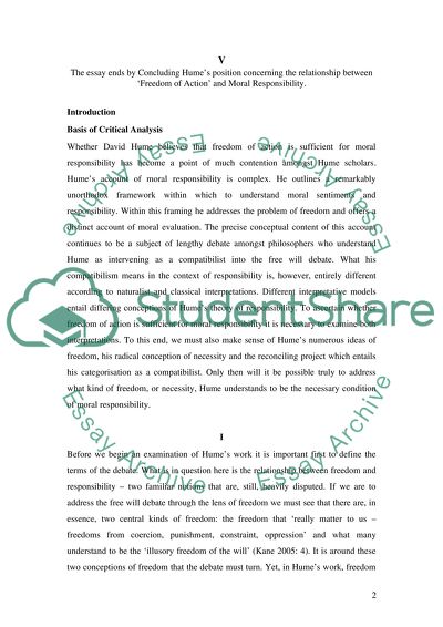 David Hume: The Free Will and Responsibility Debate