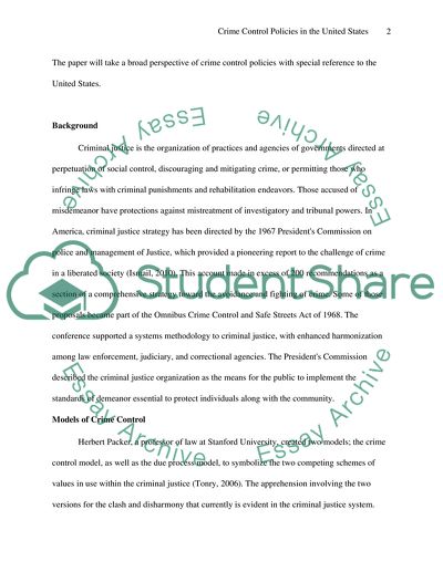 Crime Control Policies in the United States
