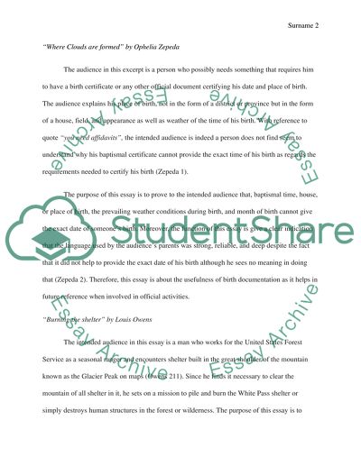 Birth Witness: In History by Jamaica Kincaid and Where Clouds are formed by Ophelia Zepeda