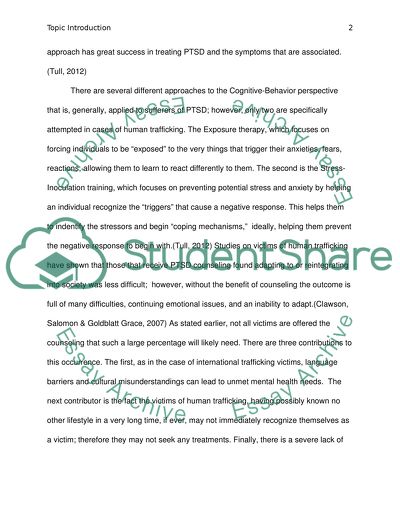 Counseling approaches for victims of human trafficking