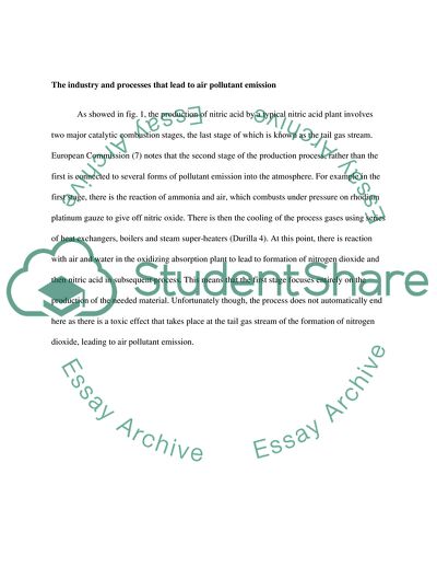 Air Pollution in the Nitric Acid Plants