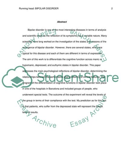 Differentiating the Cognitive Function Across Manic or Hypomanic in Bipolar Disorder