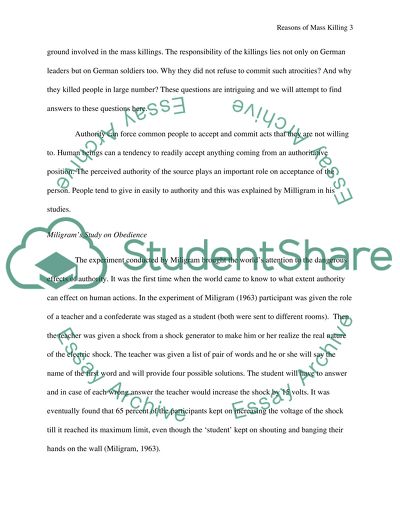 Reasons of Mass Killing