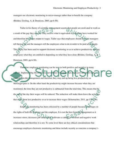 Electronic Monitoring and Employee Productivity