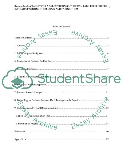 A Tablet for a Salesperson: For and Against