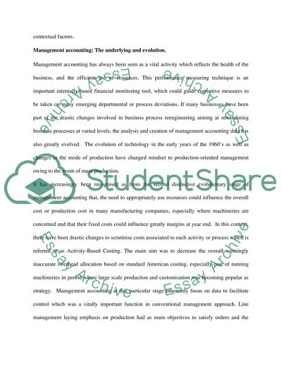 Management Accounting - bereaucracy