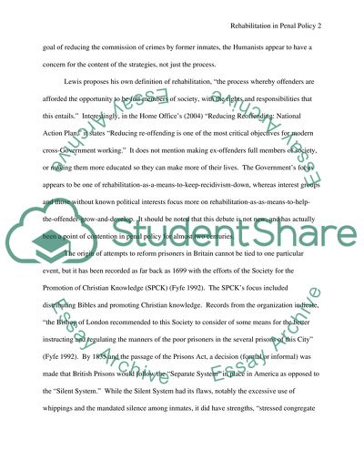 A Critical Analysis of Rehabilitation in Contemporary Penal Policy