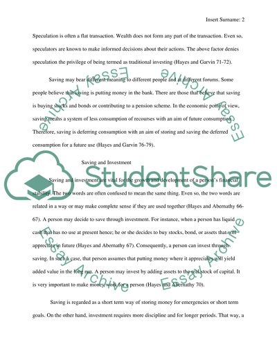 Investment and Saving Decisions