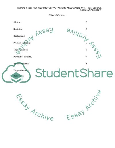 Risk and Protective Factors Associated With High School Graduation