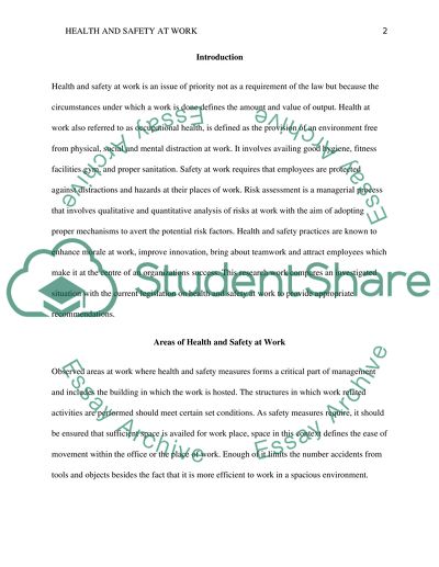 Health and Safety at Work: Risk Assessment