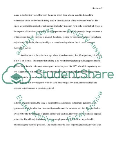 Teachers Pension Scheme Reforms in the UK