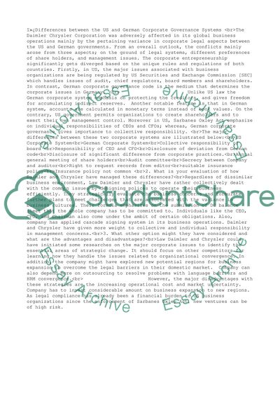 Differences between the US and German Corporate Governance Systems