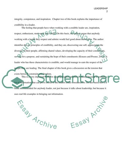 Credibility: How Leaders Gain and Lose it- Why People Demand It, Kouzes and Posner