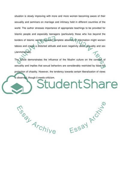 Cultures influence on sexuality in society