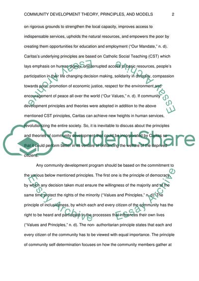 Community Development Theory, Principles, and Models