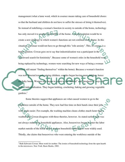 Industrialization Process in America and Work of Woman