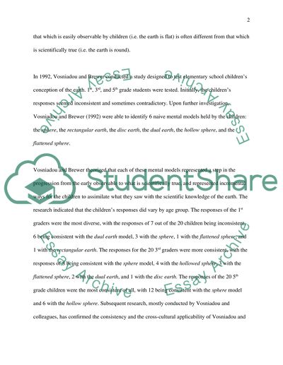 Childrens Perceptions of the Earth as a Function of Age