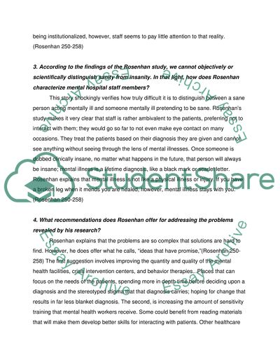 Questions for On Being Sane in Insane Places