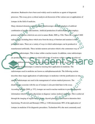 The Use of Isotopes in Medicine