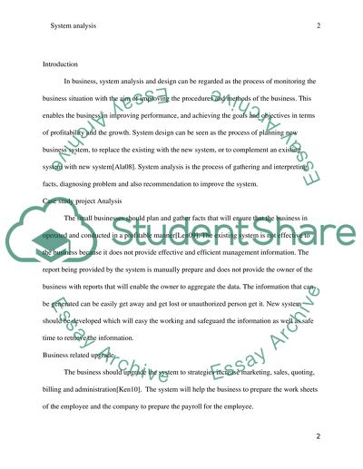 System Analysis and Design in Business