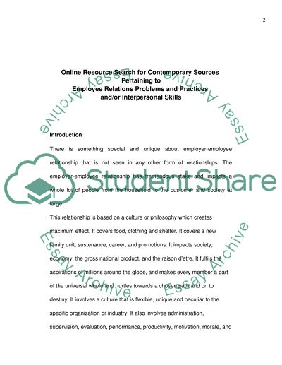 Employer-Employee Relationship