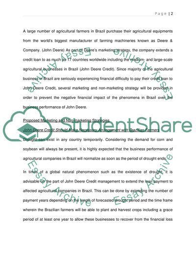 Strategic Advice to John Deere on Recent Drought in Brazil