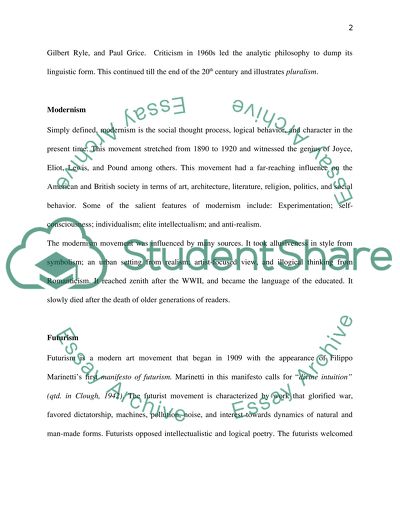 20th Century Philosophy Paper