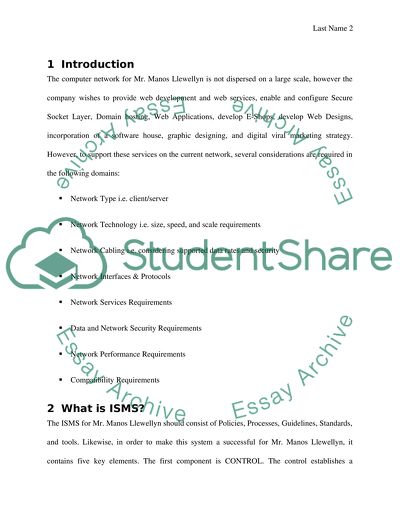 Mr. Manos Llewellyn Computer Network and Security Controls