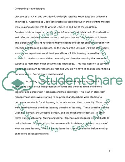 Constructivism and Positivism: Contrasting Two Educational Methods