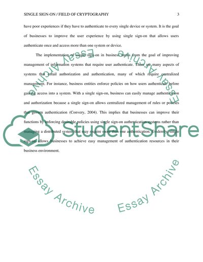 Single sign-on / field of cryptography