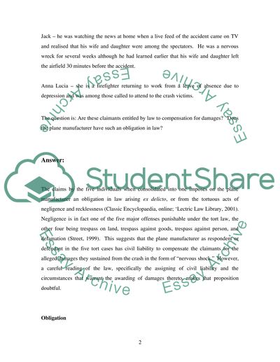 Obligation in Law: The Conditions that Warrant Compensation for Damages