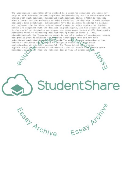 Leadership Methods and Skills