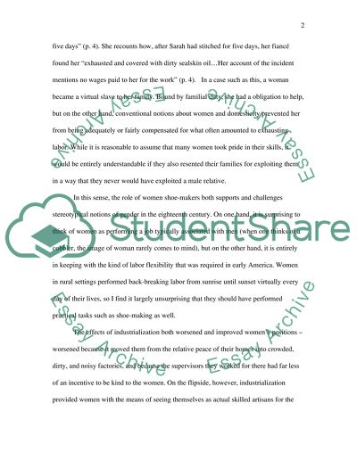 Female Shoe-Makers in Early America