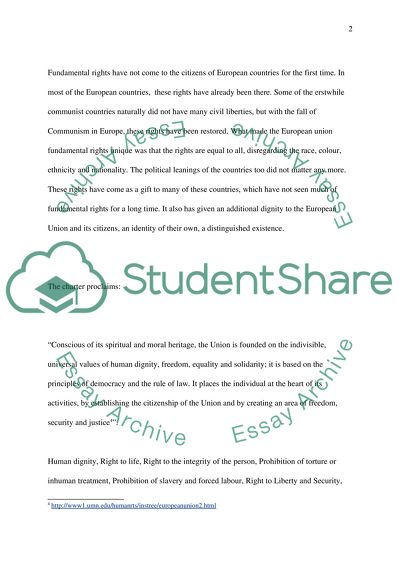 Protection of Fundamental Rights in the EU