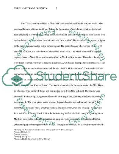 The Slaves Trade in Africa