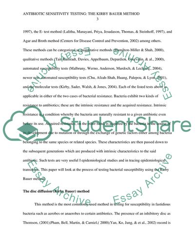 Antibiotic sensitivity