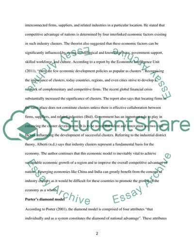 Efficiency of the Diamond Model by Porter