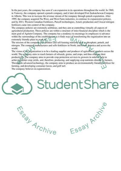 The Main Way of Agrium Company