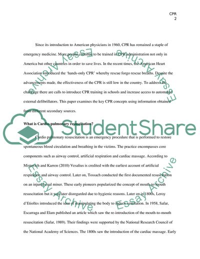 Cardio Pulmonary Resuscitation