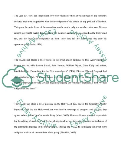 Hollywood Ten: American History