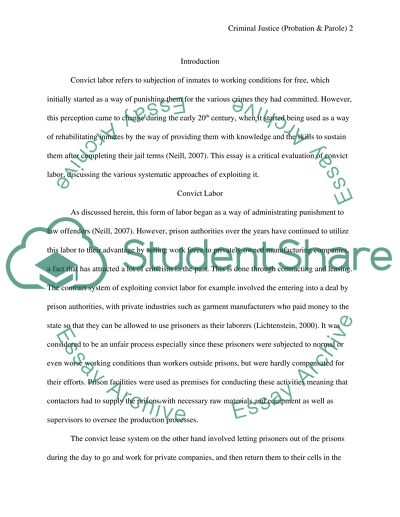 Criminal Justice (Probation & Parole)