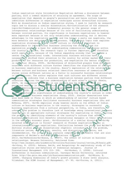 INDIAN NEGOTIATION STYLES